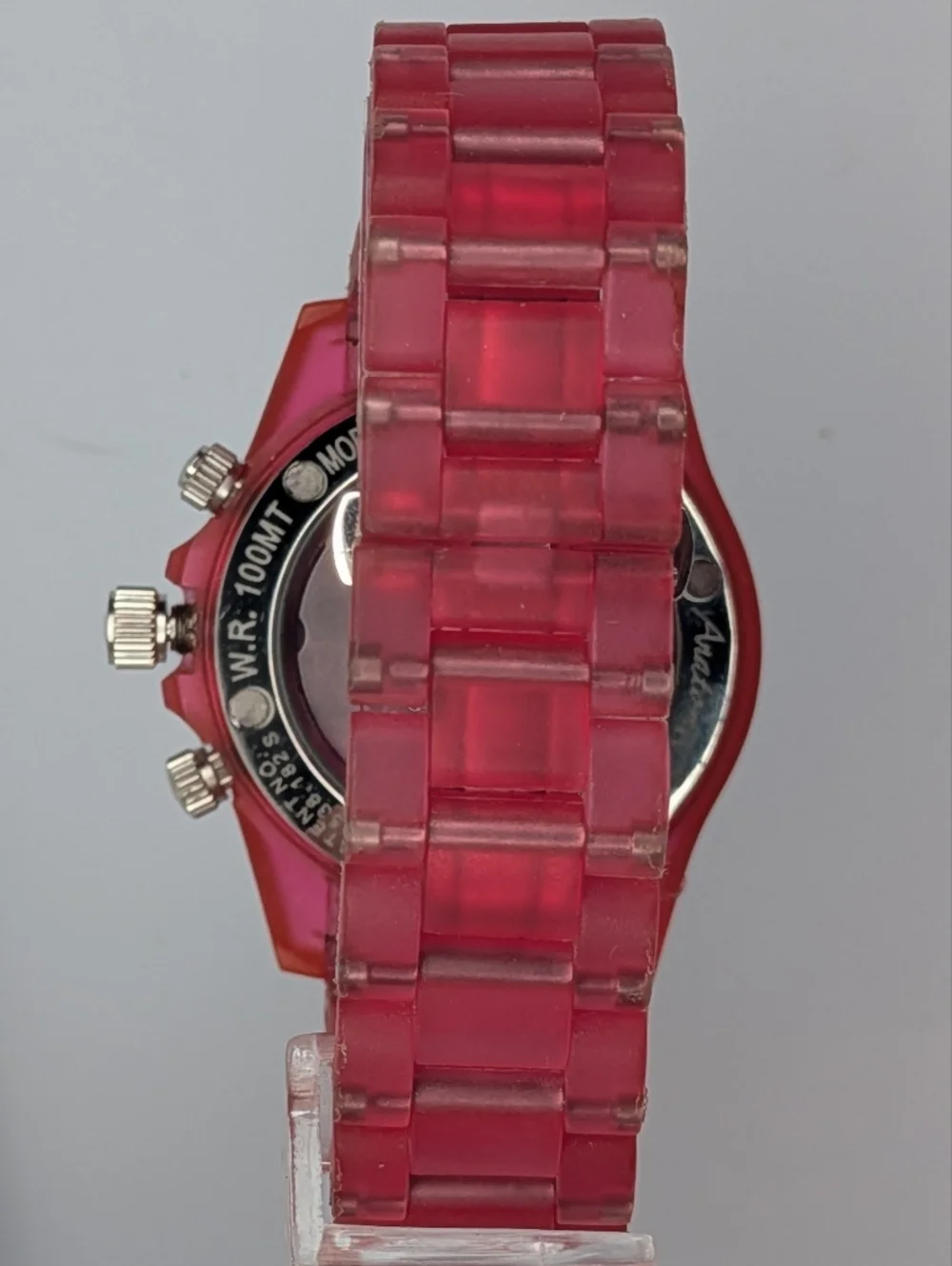 Invicta Chronograph Watch Swiss Movement Silicone Strap Diamond Bezel Pink 3121